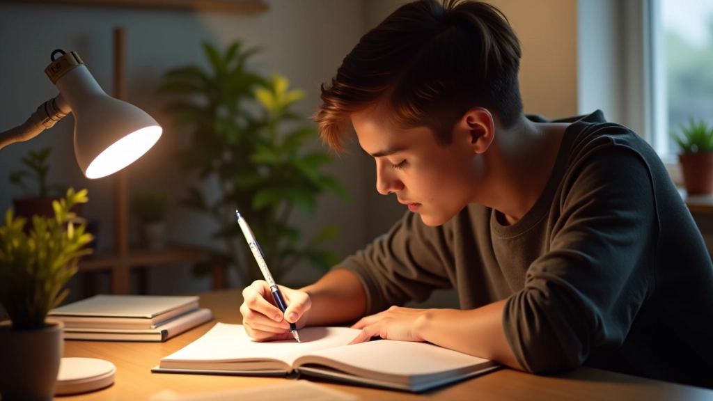Student workspace with goldmanstein B.V. quality notebooks and planning supplies