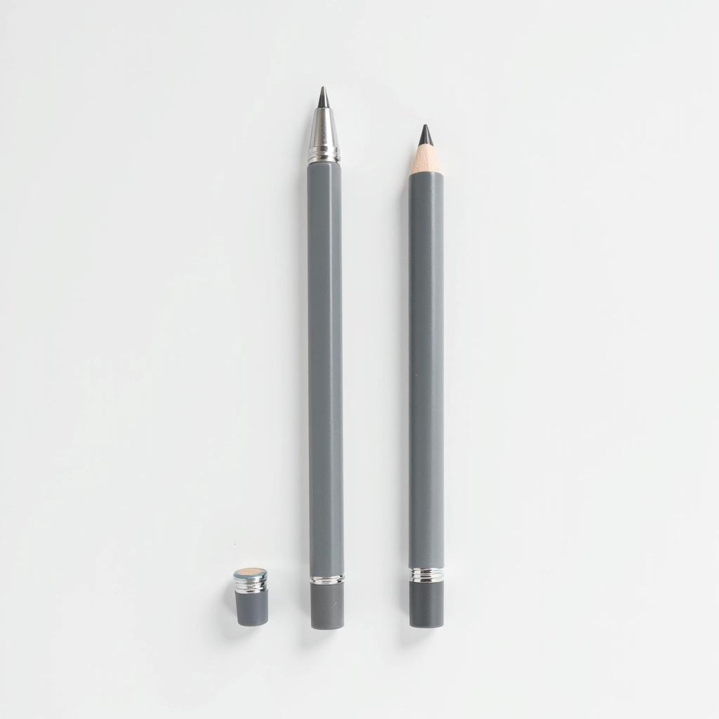 Two mechanical pencils with ergonomic rubberized grip and metal barrel design